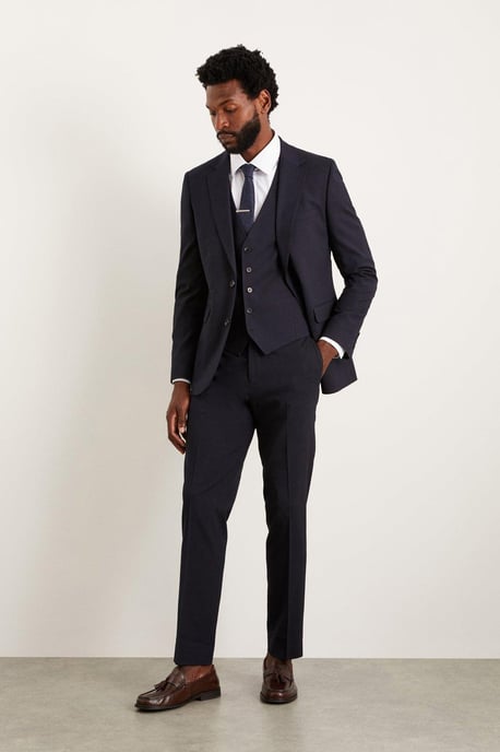 Slim Fit Navy Essential Suit Trousers - Image 1