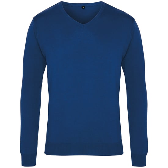 Premier Mens V-Neck Knitted Sweater (Royal)