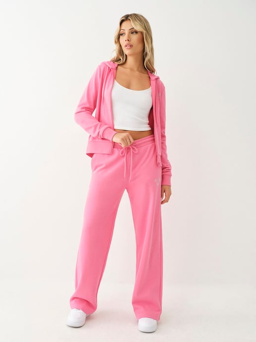 Horseshoe French Terry Wide Leg in Pink