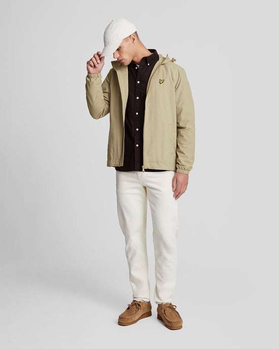 Mens Zip Through Hooded Jacket in Green - Image 2