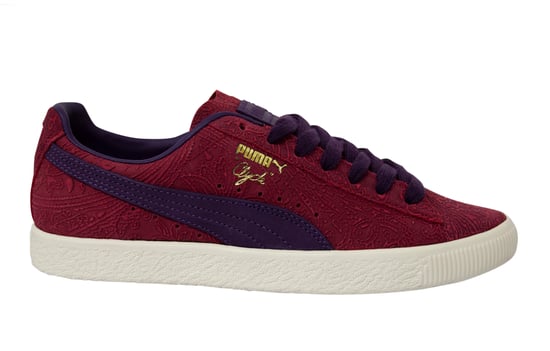 Puma Classic Clyde Basket Paisley Leather Low Lace Up Mens Trainers 369279 01