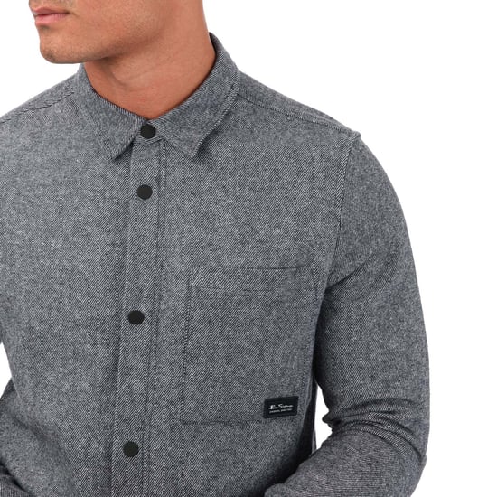 Men's Ben Sherman Brushed Twill Overshirt in Navy - Image 3