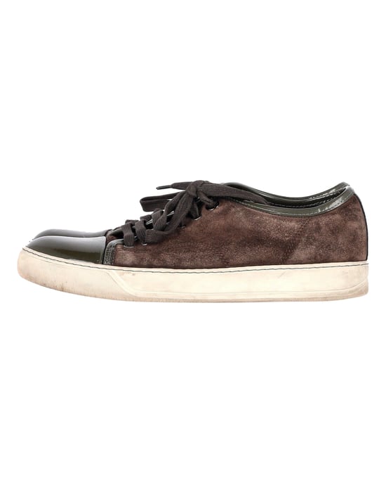 Lanvin Classic Tennis Sneakers in Bruin Suède - Image 4