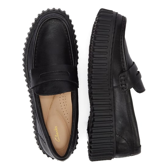 Clarks Torhill Penny Läder Dam Svarta Komfortskor - Image 6