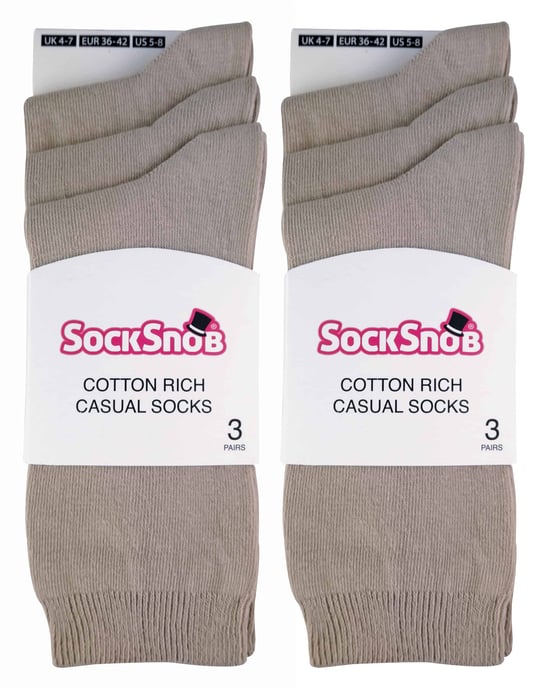Sock Snob - 6 par enfärgade bomullsstrumpor för damer - Image 2