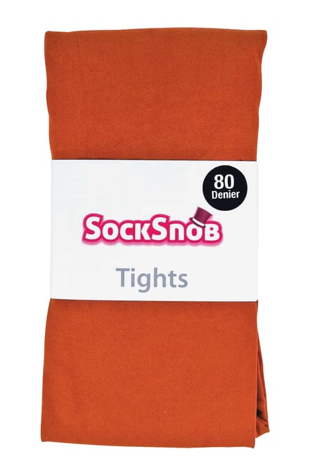 Dames 80 denier ondoorzichtige effen gekleurde panty's - Pottenbakkersklei - Image 2
