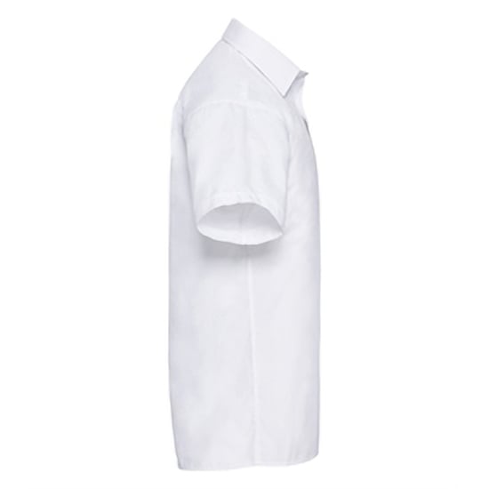 Russell Collection Ladies/Womens Short Sleeve Poly-Cotton Easy Care Poplin Shirt (White) - Image 2