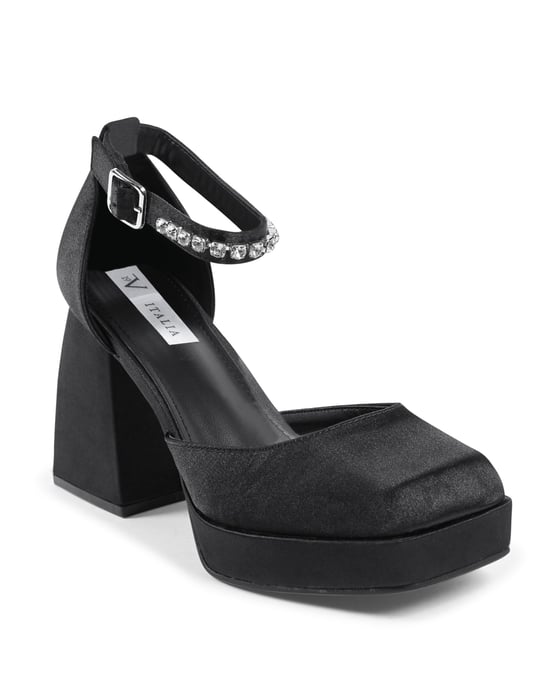 19V69 Italia Womens Ankle Strap Pump Black