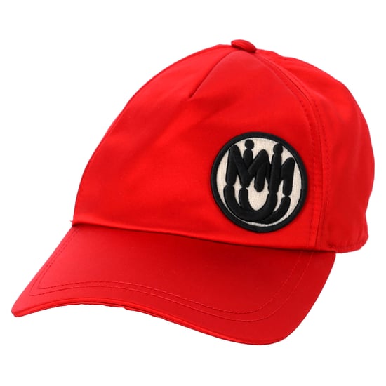 Miu Miu Logo Patch Baseballcap in Rode Canvas - Image 2