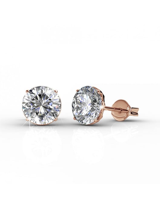 Kristine Earrings - Rose Gold and Crystal - Image 1