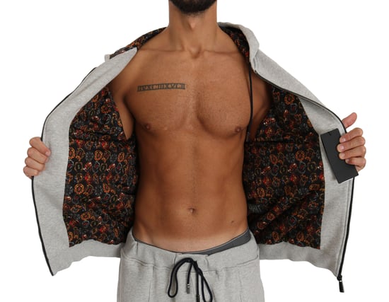 Billionaire Italian Couture Men's Gray Cotton Sweater Pants Tracksuit  Set