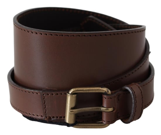 PLEIN SUD Women's Brown Wide Leather Rustic Gold Metal Buckle Dark