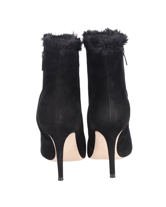 Gianvito Rossi Fur Lined Ankle Boots in Black Suede - Image 4