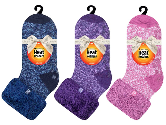 Womens Fluffy Slipper Bed Socks with Grips | Heat Holders | 3 Pair Multipack | Ladies Warm Fleece Lined Non Slip Socks | Winter Gifts for Her - Pack 4 - Image 2