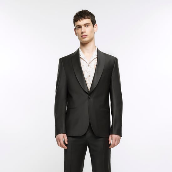 River Island Mens Suit Jacket Brown Slim Fit Wool Premium