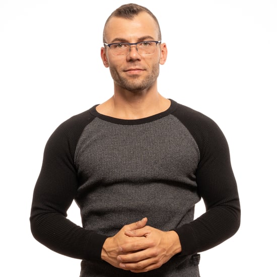 Police Half Rimless Mens Purple Glasses