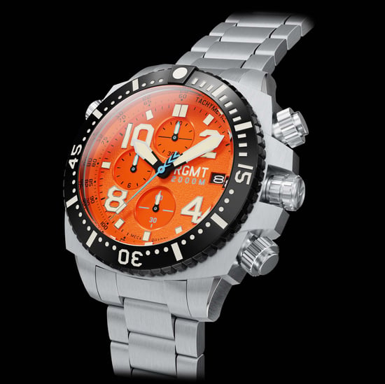 RGMT New Demolition Men's Japanese Meca-Quartz 53mm Orange Watch with Stainless Steel Bracelet