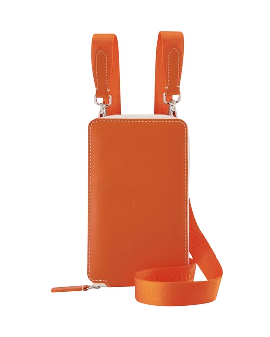 Neck Pouch - Maison Kitsuné - Orange - Leather - Image 1