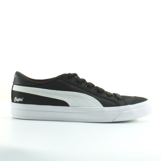 Puma Capri Black Canvas Mens Lace Up Trainers 369246 01