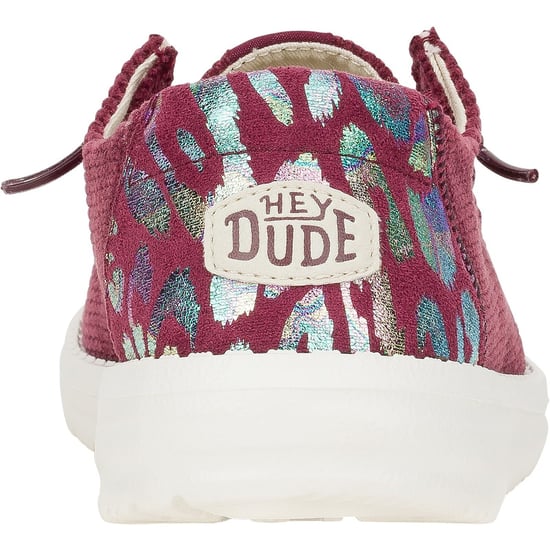 HEYDUDE Wendy Corduroy Leo Polyester Dam Burgundy Loafers - Image 2