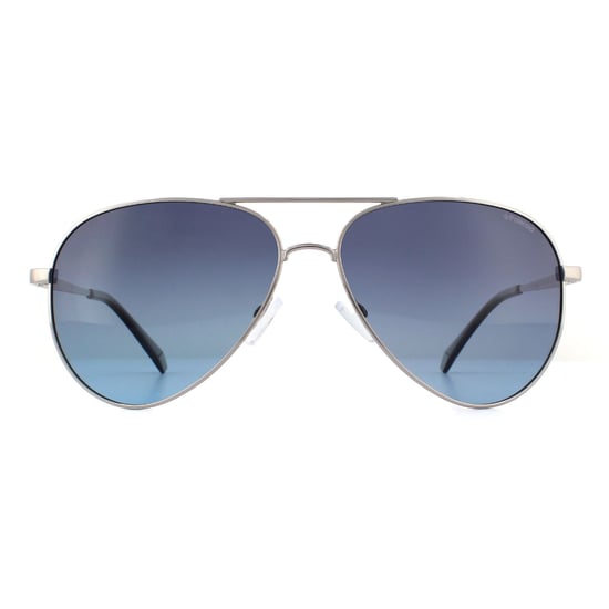 Polaroid Aviator Mens Ruthenium Grey Gradient Polarized Sunglasses