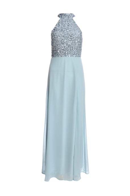 Light Blue Embellished Chiffon Maxi Dress - Image 1