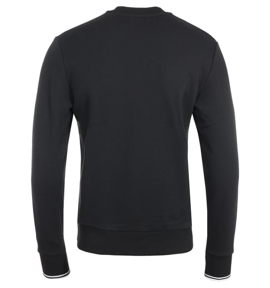 Men's Fred Perry Crew Neck Sweatshirt in Black - Image 2