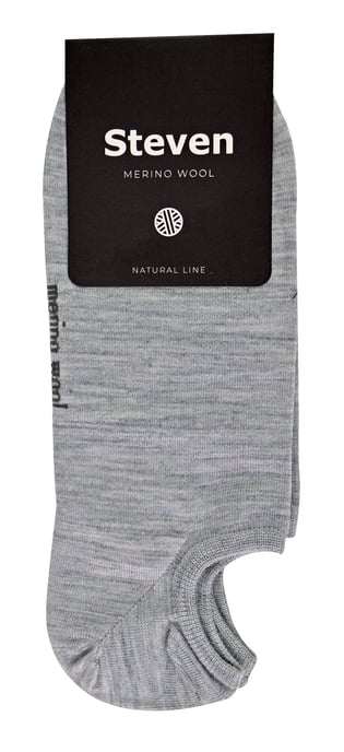 Mens Merino Wool Low Cut Socks | Steven | No Show Warm Footsies Socks - Light Grey - Image 2
