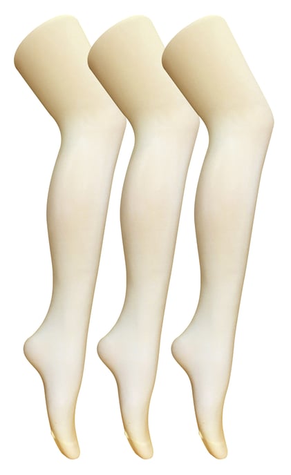 3 Pair Multipack Womens Coloured Opaque 80 Denier Tights | Sock Snob | Plain Block Colour Tights - Cream - Image 1