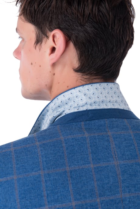William Blue Check Double Breasted Suit