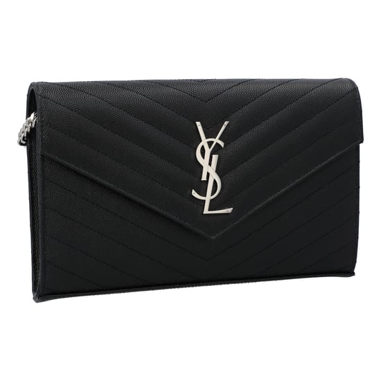 Saint Laurent Klassisk Cassandre Kedjefodral i Grain De Poudre-läder Svart - Image 2