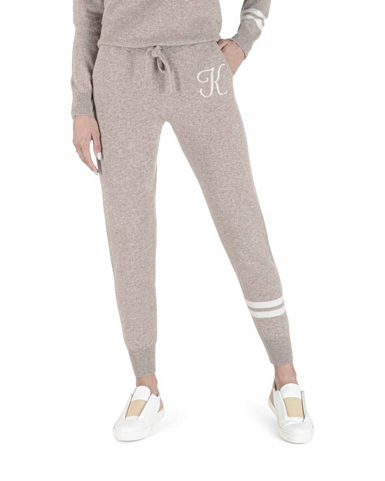 Crown Of Edinburgh Cashmere Track Pants Morningside Camel K