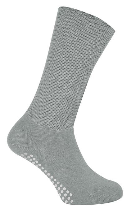 Extra Wide Oedema Socks with Non Slip Grips | Dr.Socks | Mens & Ladies | Bamboo Slipper Socks with Grippers for Swollen Legs Ankles & Feet - Grey - Image 2