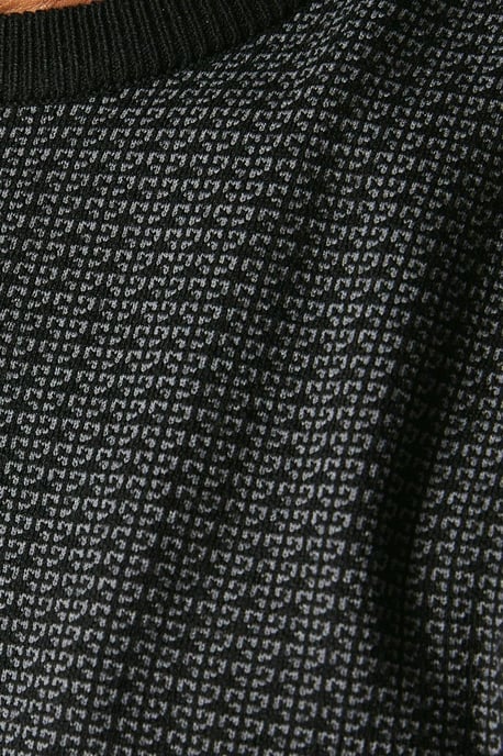 Patterned Crew Neck Jumper