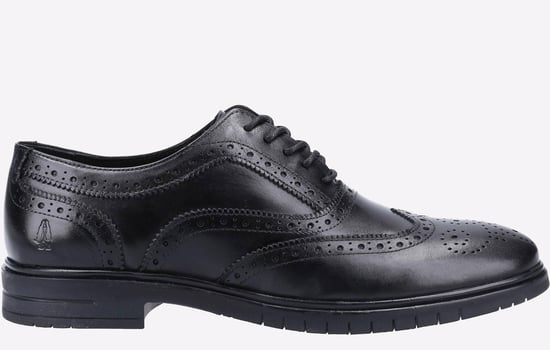 Hush Puppies Santiago Svarta Lädersnörskor För Män - Image 1