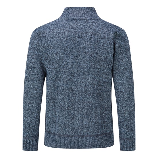 Men's Cardigan with Zip Cardigan Chunky Knit with Stand-Up Collar for Winter Blue