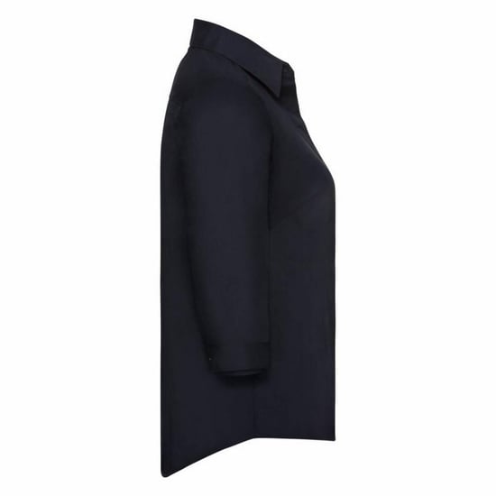 Russell Collectie Dames 3/4 Mouwen Poly-Katoen Easy Care Gevochten Poplin Shirt (Franse marine) - Image 3