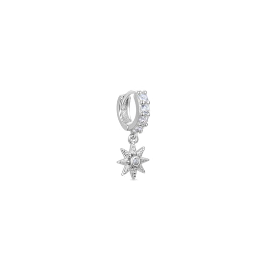 Luxenter 925 Sterling Silver Piercing med Rhodiumpläterad Briljant Zirkonia - Kaiwise - Image 1