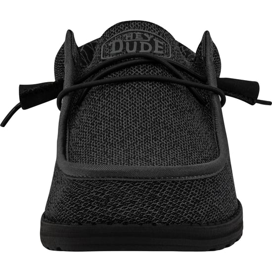 HEYDUDE Wally Sox Faux Suede Men's Micro Total Black Boat Shoes - Image 3