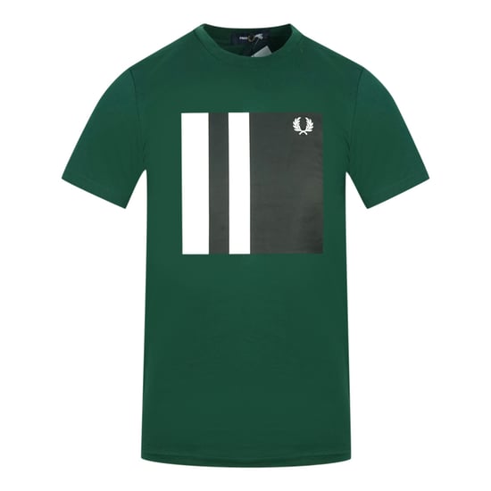 Fred Perry M8536 426 Tipped Graphic Green T-Shirt - Image 1