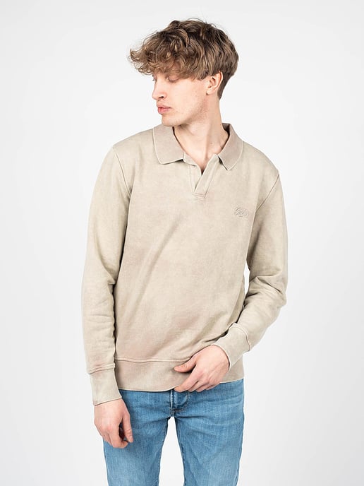 Guess Sweatshirt Polokrage Herr Beige - Image 3