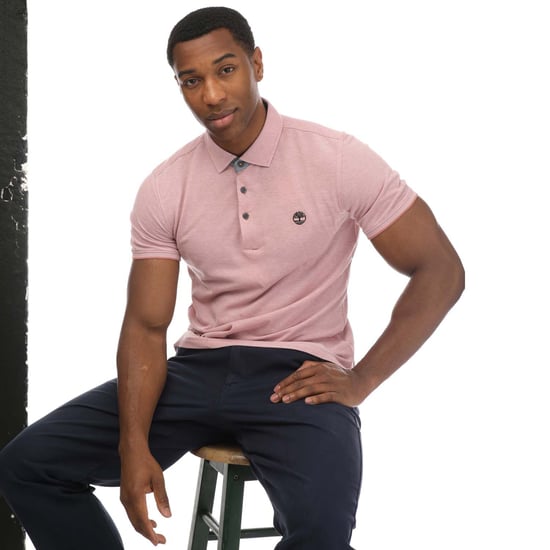 Men's Timberland Oxford Short Sleeve Polo in Pink