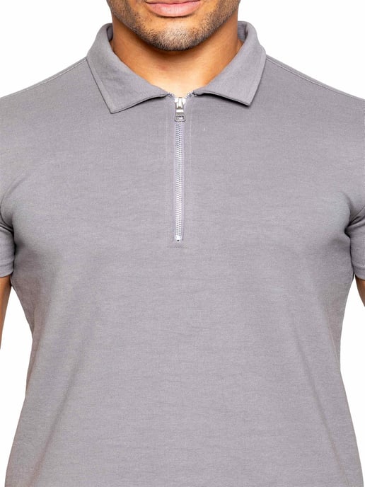 Enzo | Mens Polo Tracksuit Set - Grey - Image 4