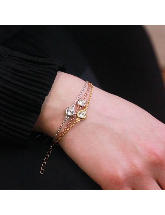 Armband med tre födelsestenar - multi och kristall - Image 2