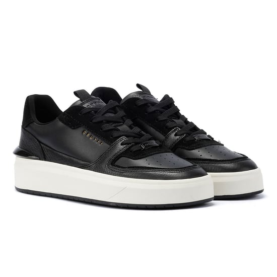 Cruyff Surefire Tennis Leather Men's Black/Gold Trainers - Image 1