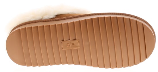 Strollers Womens Mule Slippers Faux Fur Lined Woody tan