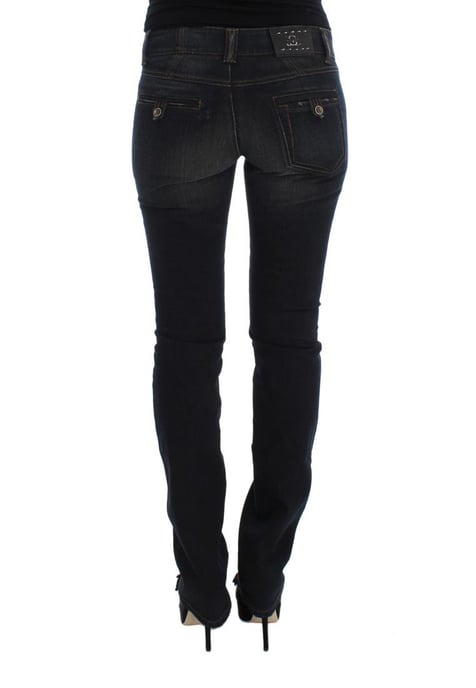 Ermanno Scervino Women's Blue Wash Cotton Slim Fit Jeans