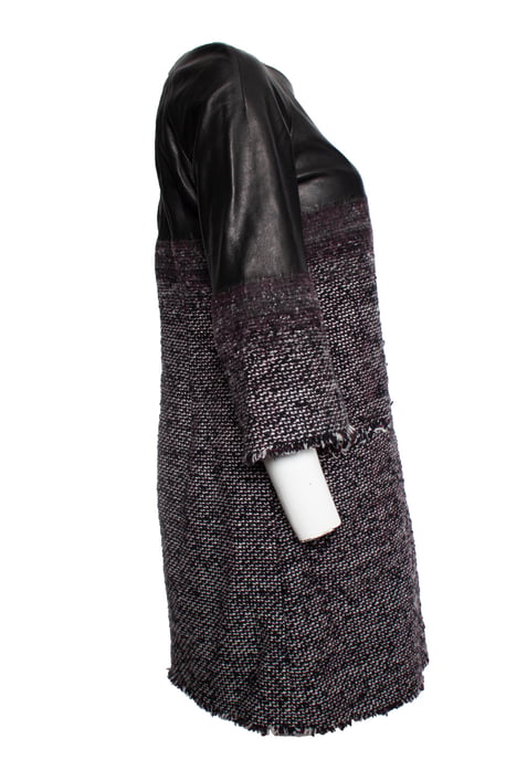 tweed dress with leather - Image 2