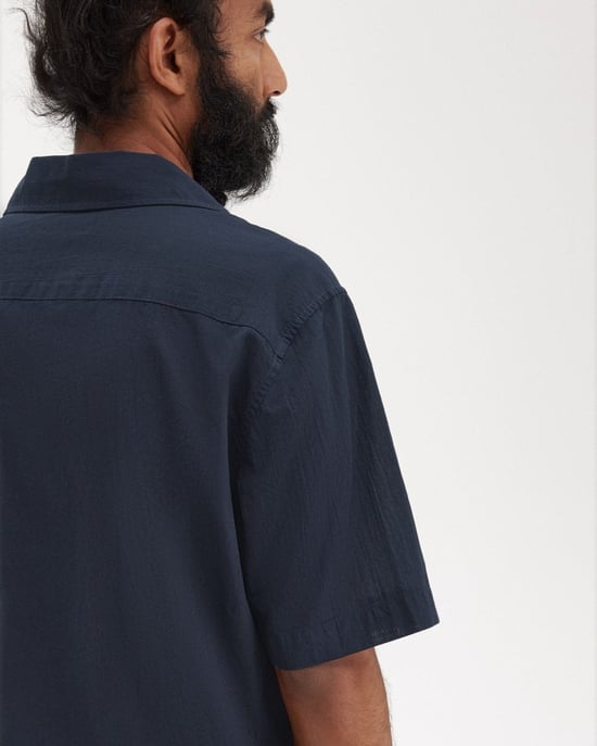 Fred Perry Mens Lightweight Texture Revere Collar Short Sleeve Shirt - Image 2