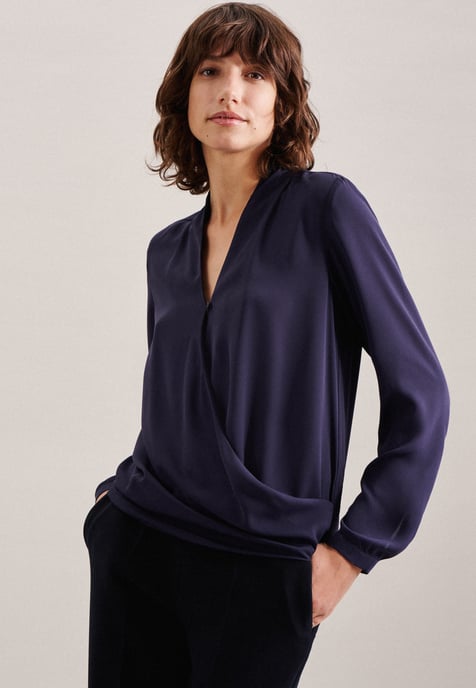 Wraparound Blouse Dark Blue - Image 1